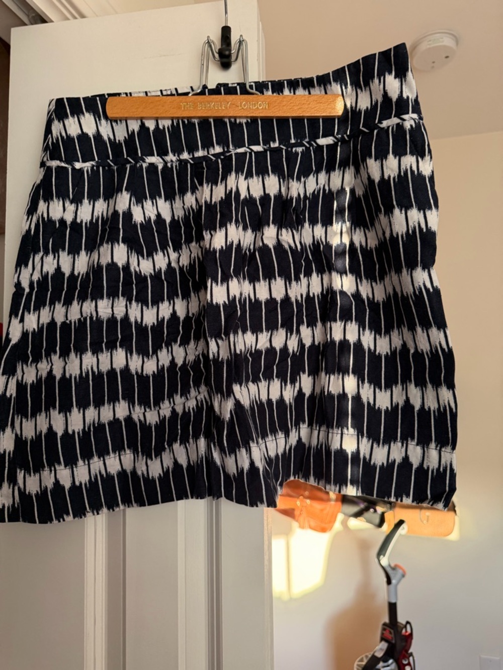 LOFT Black and White Mini Skirt with Abstract Ikat Print